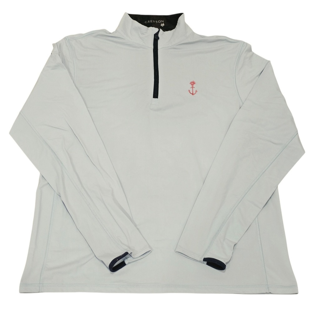 Greyson Quarter Zip Pullover Men's Large Light Gray Golf Performance Stretch